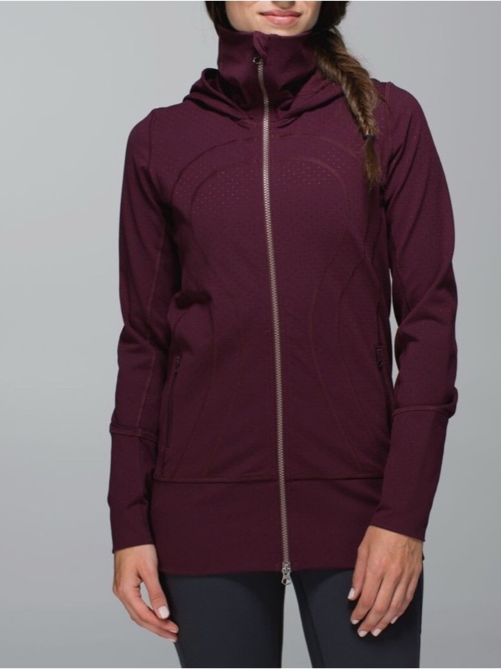 lululemon stride jacket ll  Full-Zip Hoodie in Deep Plum